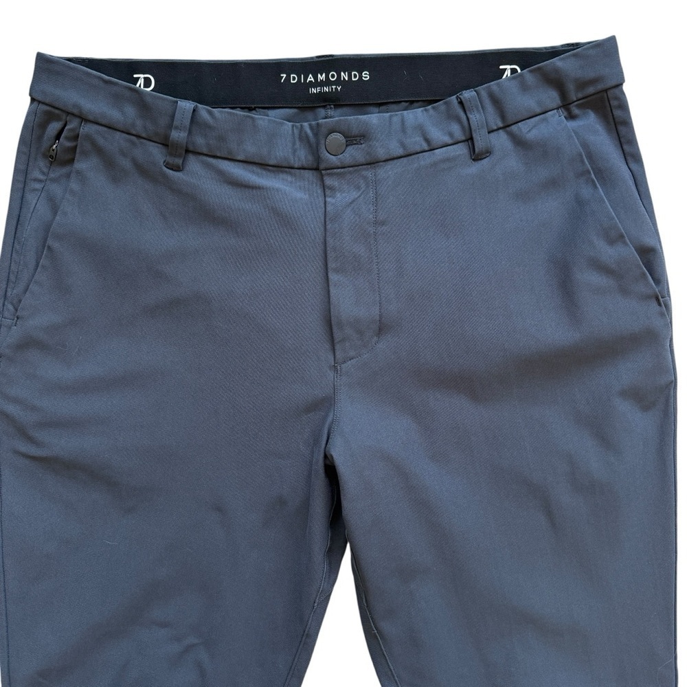 7Diamonds Men's Charcoal Gray Chino Pants Size 36x33 Performance Stretch Golf